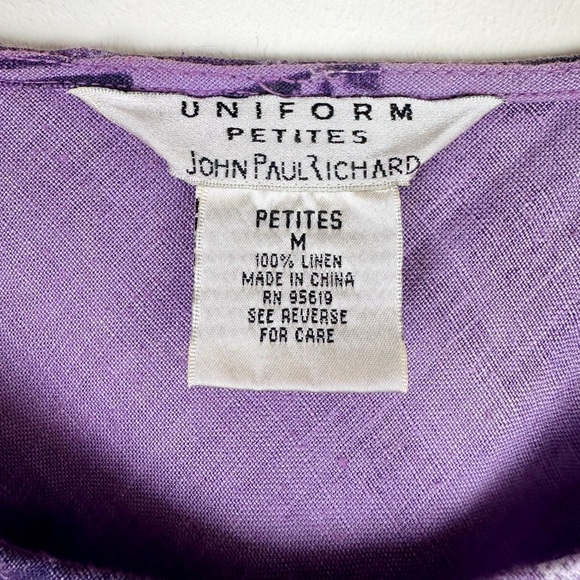 John Paul Richard Purple Patterned Linen Dress - Picture 5 of 10